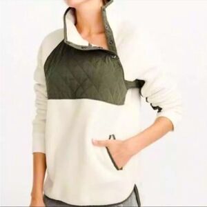 Abercrombie & Fitch Asymmetrical Snap Up Quilted Fleece Sweatshirt Size Large